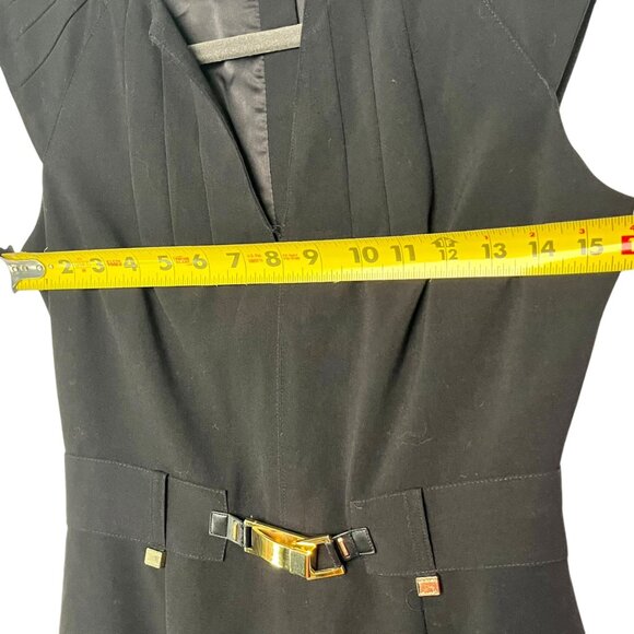 Calvin Klein Buckled Sheath Little Black  Short Dress - Picture 11 of 13